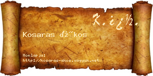 Kosaras Ákos névjegykártya