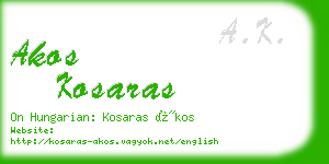 akos kosaras business card